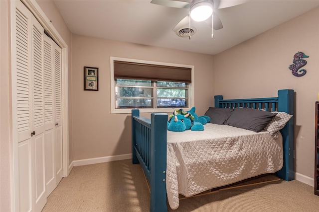 1208 15th Ave N, Texas City, TX 77590 - carpeted bedroom featuring a closet and ceiling fan