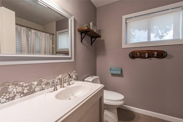 1208 15th Ave N, Texas City, TX 77590 - bathroom with vanity, tile patterned flooring, and curtained shower