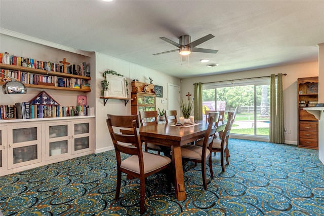 1208 15th Ave N, Texas City, TX 77590 - carpeted dining area with a ceiling fan and recessed lighting