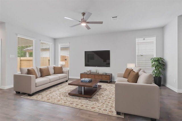 6702 Old Cypress Landing Ln, Humble, TX 77338 - living area with ceiling fan and wood finished floors