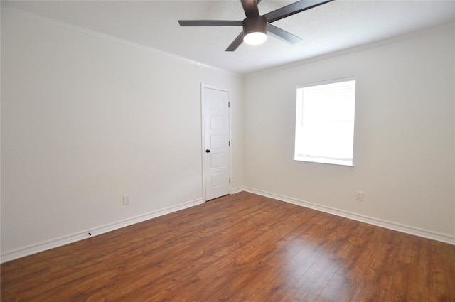 154 Wood Manor Ln, Sour Lake, TX 77659 - unfurnished room featuring wood finished floors, ornamental molding, and a ceiling fan