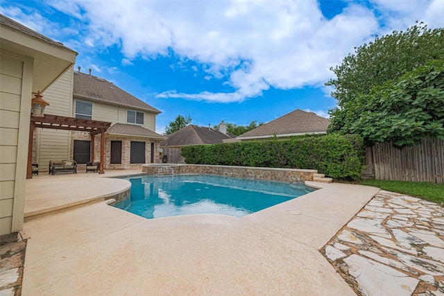 10818 Kleberg Place Dr, Houston, TX 77064 - view of pool with a pergola, a patio area, and a fenced backyard