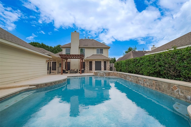 10818 Kleberg Place Dr, Houston, TX 77064 - view of swimming pool featuring a pergola, a patio area, and a pool with connected hot tub