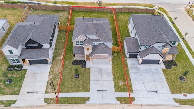 304 E Tranquil Fields Ln, Waller, TX 77484 - aerial view of residential area with property boundaries highlighted