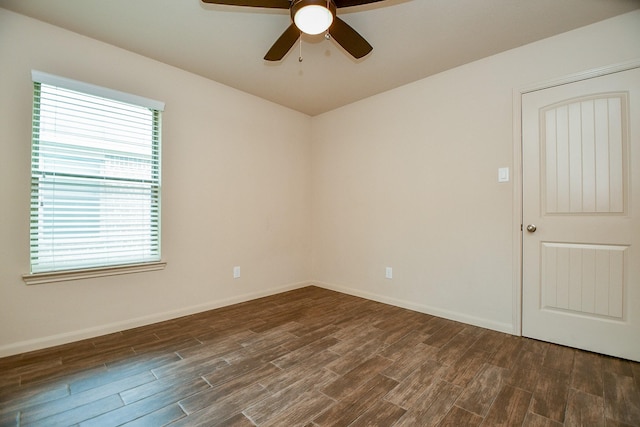 2026 Naplechase Crest Dr, Spring, TX 77373 - spare room with dark wood finished floors, plenty of natural light, and a ceiling fan