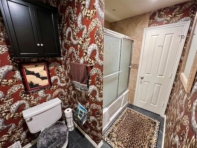 51 S Trillium Ct, Lake Jackson, TX 77566 - full bathroom with tile patterned flooring and bath / shower combo with glass door