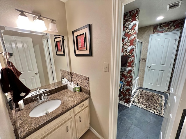 51 S Trillium Ct, Lake Jackson, TX 77566 - full bath with vanity and bath / shower combo with glass door
