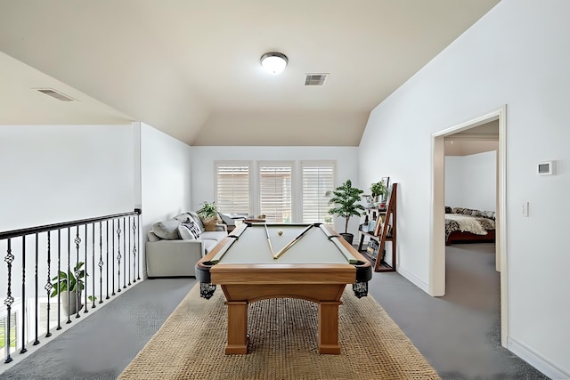 28915 Crested Butte Dr, Katy, TX 77494 - recreation room featuring vaulted ceiling and billiards