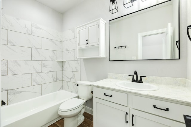 133 Water Grass Trl, Clute, TX 77531 - bathroom featuring vanity, shower / washtub combination, and wood finished floors