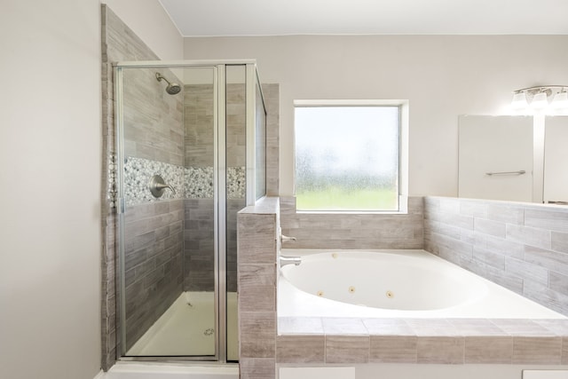 14910 High Meadow Ln, Baytown, TX 77523 - bathroom with a whirlpool tub and a stall shower