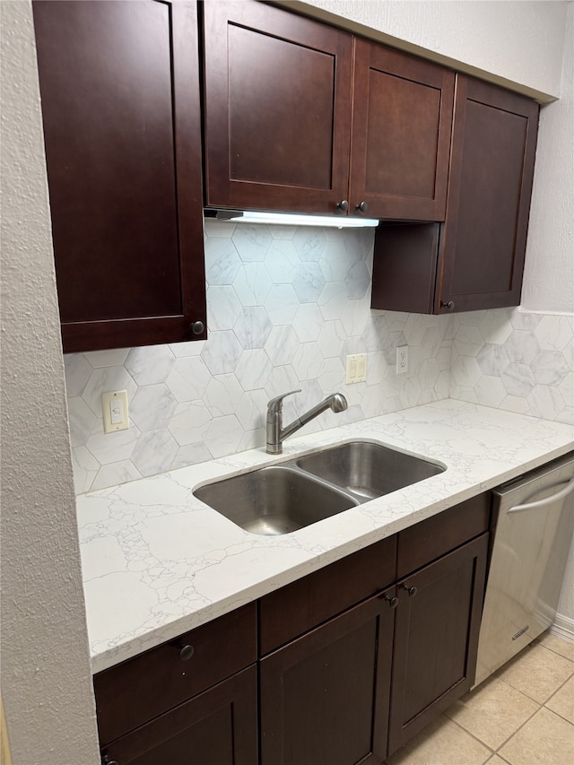 7555 Katy Fwy Unit 57, Houston, TX 77024 - kitchen featuring dishwasher, tasteful backsplash, and light stone counters