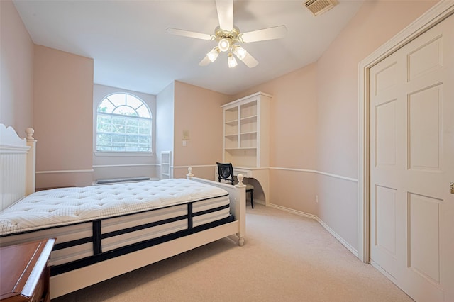 3665 Maranatha Dr, Sugar Land, TX 77479 - bedroom with light carpet and ceiling fan