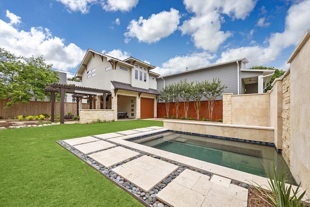 4404 Wendell St, Bellaire, TX 77401 - view of swimming pool featuring a pergola, a fenced backyard, a swimming pool, and a patio area
