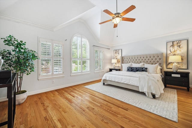 4404 Wendell St, Bellaire, TX 77401 - bedroom featuring wood finished floors, lofted ceiling, and ceiling fan