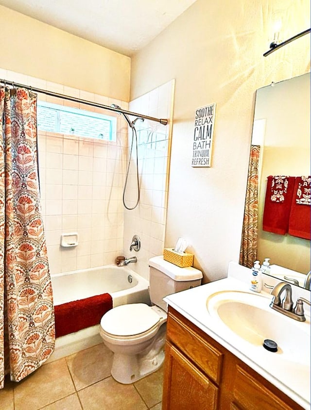 8010 N Tarrytown Crossing Dr, Conroe, TX 77304 - full bath featuring vanity, shower / bath combo with shower curtain, and tile patterned flooring
