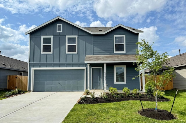 25641 Rose Creek Dr, Cleveland, TX 77328 - traditional-style home featuring board and batten siding, driveway, a garage, and a porch