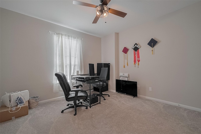11527 Taagan Ln, Richmond, TX 77407 - office space with a ceiling fan and carpet flooring