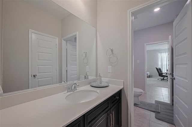 11527 Taagan Ln, Richmond, TX 77407 - bathroom with vanity and tile patterned flooring