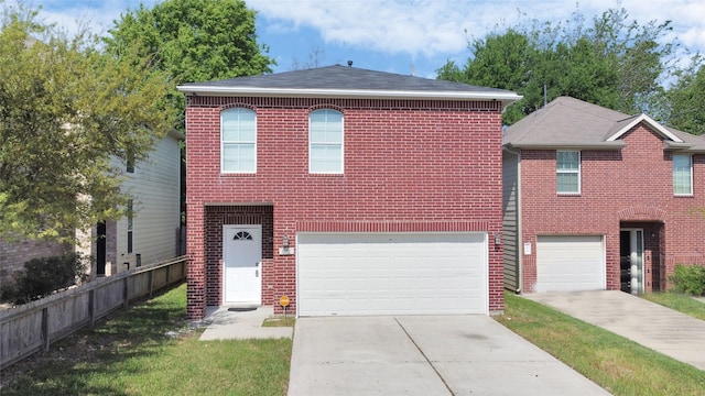 5822 Santa Bernadetta, Houston, TX 77017 - view of front of home with driveway, a garage, brick siding, and roof with shingles