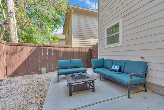 5822 Santa Bernadetta, Houston, TX 77017 - fenced backyard with outdoor lounge area and a patio