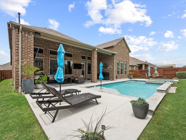 10814 Avery Arbor Ln, Cypress, TX 77433 - view of swimming pool featuring a patio, outdoor lounge area, and a fenced backyard