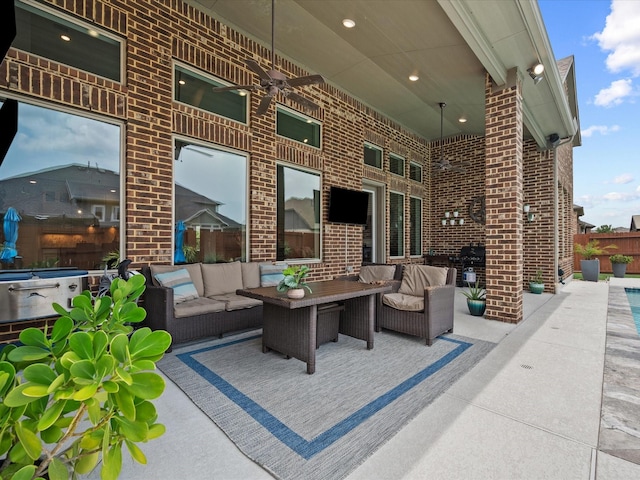 10814 Avery Arbor Ln, Cypress, TX 77433 - view of patio / terrace featuring an outdoor living space