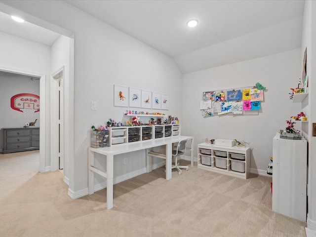 10814 Avery Arbor Ln, Cypress, TX 77433 - carpeted office with baseboards and vaulted ceiling