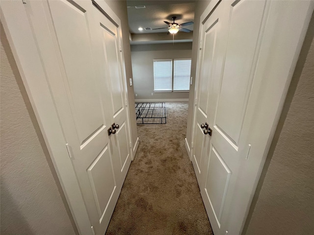 4301 Clover St, Houston, TX 77051 - hall with dark colored carpet and a textured wall
