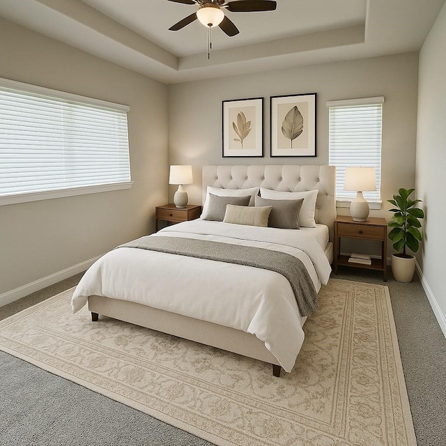 4301 Clover St, Houston, TX 77051 - bedroom with a raised ceiling, multiple windows, and carpet floors