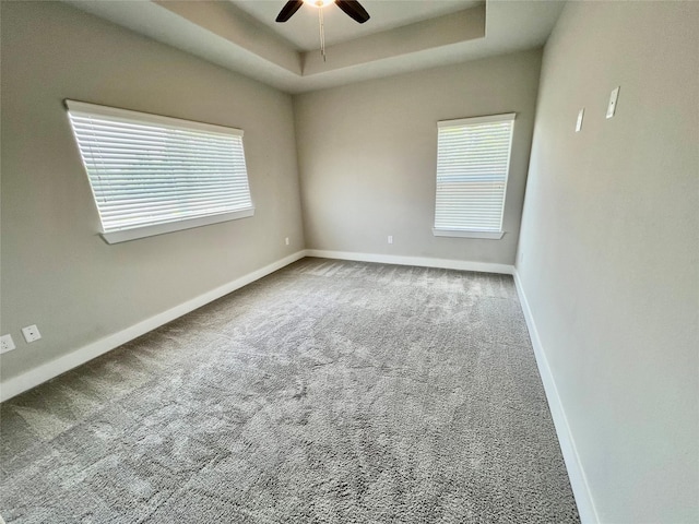 4301 Clover St, Houston, TX 77051 - carpeted spare room featuring plenty of natural light, a ceiling fan, and a raised ceiling