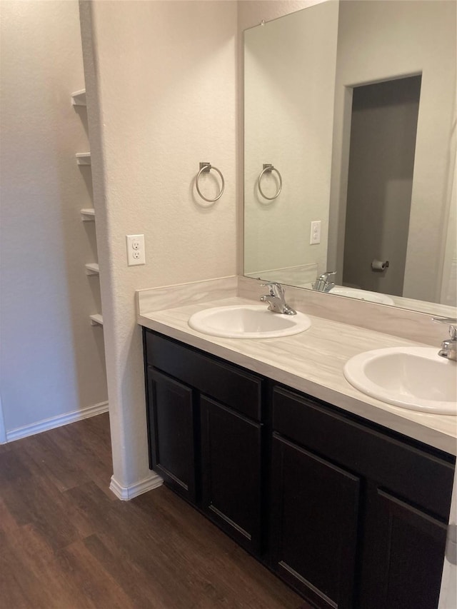15443 Cipres Verde St, Channelview, TX 77530 - full bathroom featuring wood finished floors and double vanity
