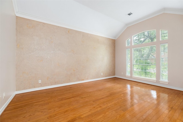 3102 Stargate Ct, Houston, TX 77068 - unfurnished room with light wood-type flooring, vaulted ceiling, and crown molding