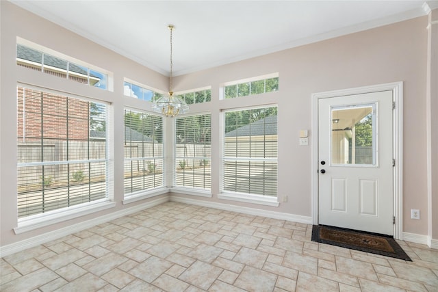 3102 Stargate Ct, Houston, TX 77068 - unfurnished sunroom with a chandelier
