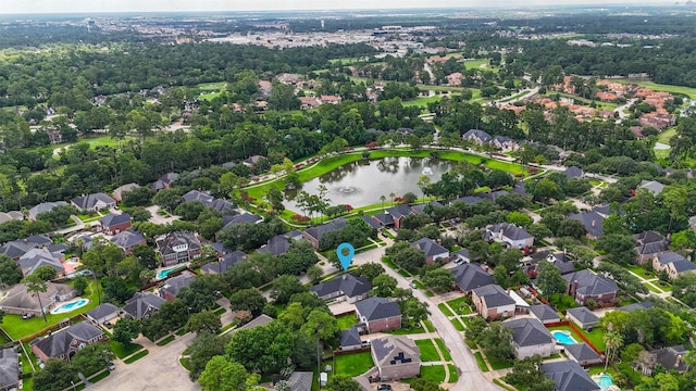 3102 Stargate Ct, Houston, TX 77068 - aerial overview of property's location featuring a large body of water and nearby suburban area