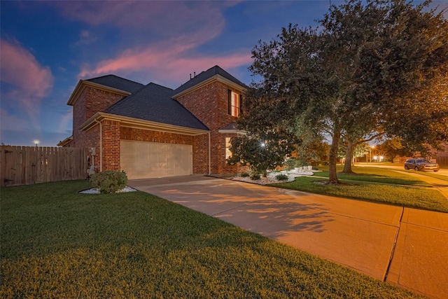 8707 Crossriver Ln, Houston, TX 77095 - traditional-style home featuring brick siding, a garage, driveway, and a shingled roof