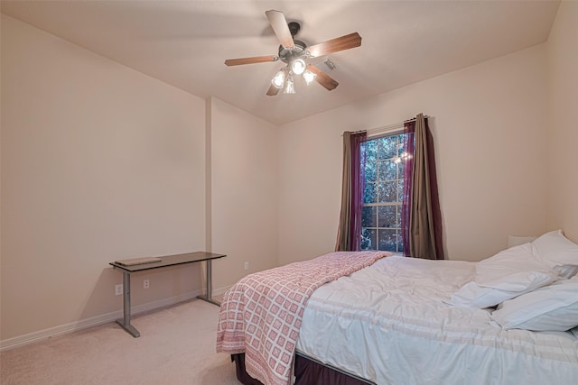 8707 Crossriver Ln, Houston, TX 77095 - bedroom with light carpet and a ceiling fan