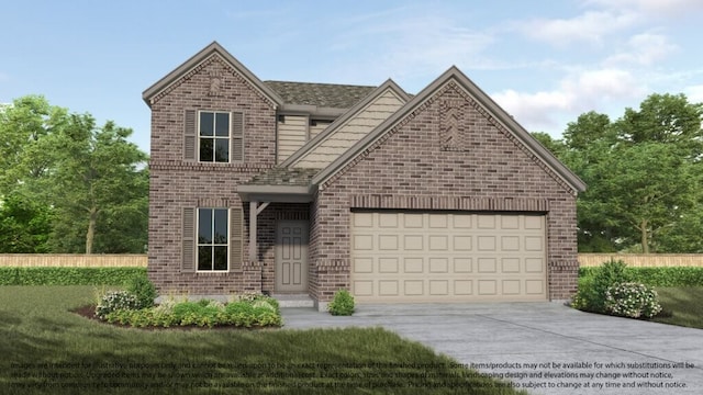 11110 Crocus Dr, Houston, TX 77044 - traditional-style house with concrete driveway, brick siding, and a garage