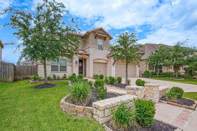 19415 Maifest Dr, Cypress, TX 77433 - mediterranean / spanish home with driveway, stucco siding, and stone siding