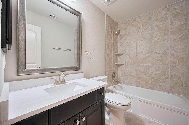 19415 Maifest Dr, Cypress, TX 77433 - full bath featuring vanity, bathing tub / shower combination, and tile patterned floors