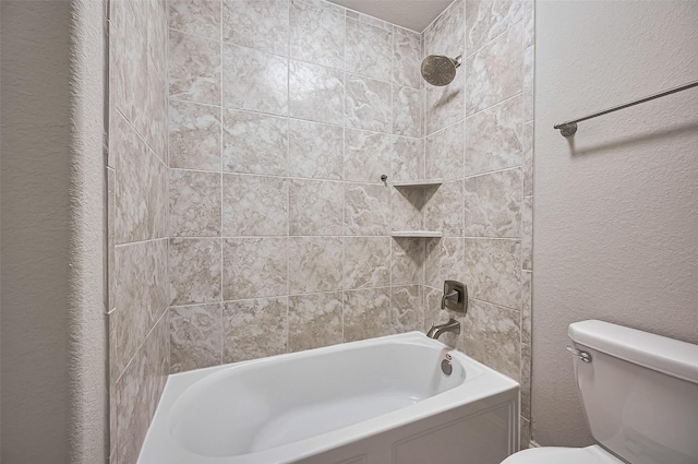 19415 Maifest Dr, Cypress, TX 77433 - bathroom featuring shower / bathtub combination and a textured wall