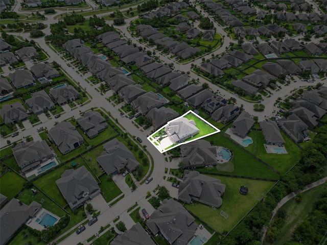 19415 Maifest Dr, Cypress, TX 77433 - aerial perspective of suburban area with property boundaries highlighted