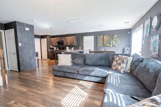 1119 Grassy View Dr, Houston, TX 77073 - living room with dark wood finished floors