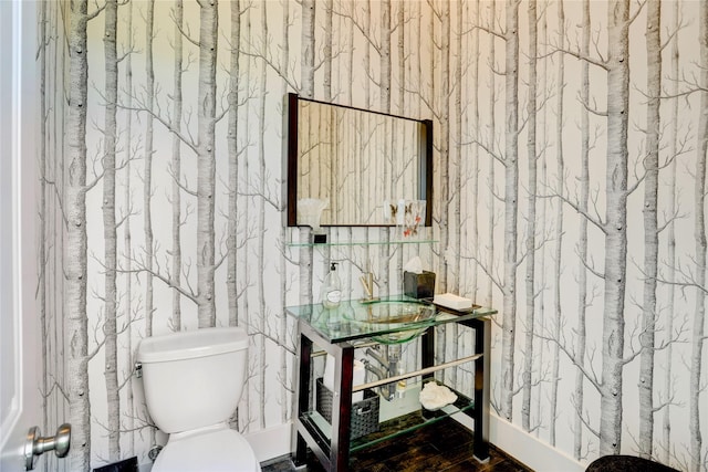 5007 Dickson St, Houston, TX 77007 - bathroom with vanity and wood finished floors