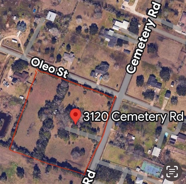 3120 Cemetery Rd, Santa Fe, TX 77517 - map / location with property parcel outlined