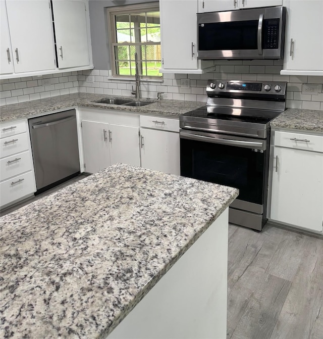 103 Greenbriar Dr, Wharton, TX 77488 - kitchen featuring appliances with stainless steel finishes, white cabinets, and decorative backsplash