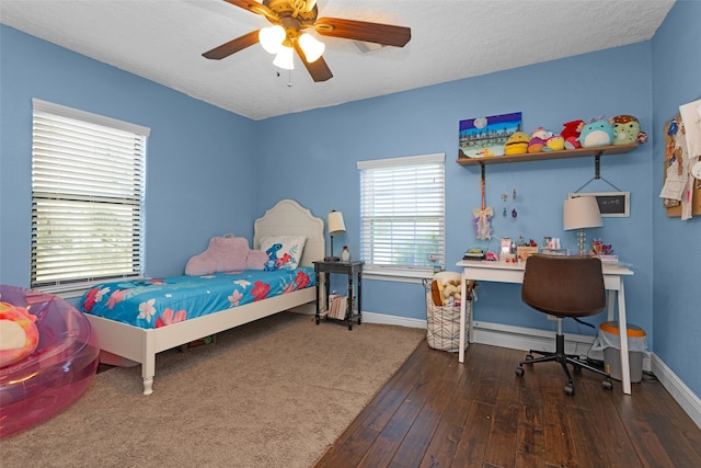 3926 Lavender St, Houston, TX 77026 - bedroom featuring hardwood / wood-style floors and ceiling fan