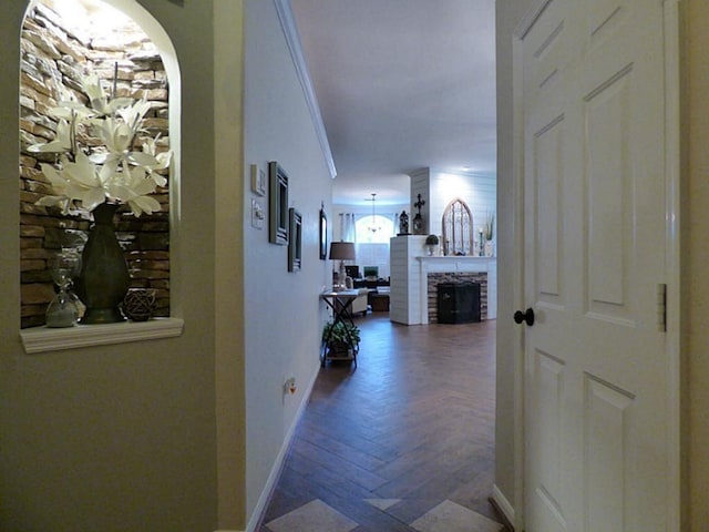 20726 Redbud Trl, Humble, TX 77346 - hallway featuring baseboards and arched walkways
