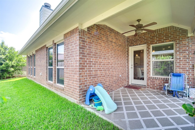 3053 Peterson Cir, Bryan, TX 77802 - view of patio with a ceiling fan
