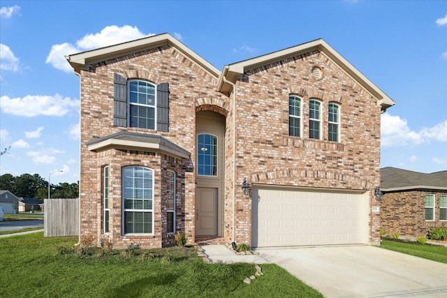 7838 Ruth Ravine Ct, Spring, TX 77379 - traditional home with driveway, brick siding, and a garage