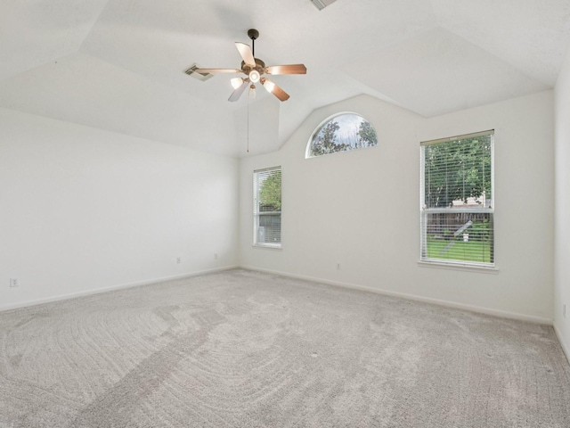 421 White Oak Pointe, League City, TX 77573 - carpeted empty room with lofted ceiling and a ceiling fan